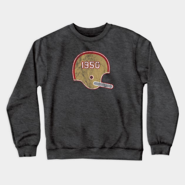 San Francisco 49ers Year Founded Vintage Helmet Crewneck Sweatshirt by Rad Love